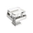 Glacio Zinc & Glass Clear / Polished Chrome Cabinet Knob 2