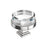 Glacio Zinc & Glass Clear / Polished Chrome Cabinet Knob 1