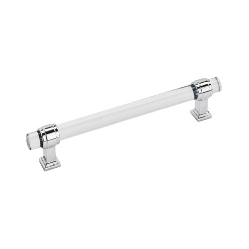 Glacio Zinc & Glass Clear / Polished Chrome Cabinet Pull 4