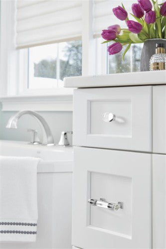 Glacio Zinc & Glass Clear / Polished Chrome Cabinet Pull 15