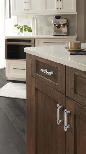 Glacio Zinc & Glass Clear / Polished Chrome Cabinet Pull 12