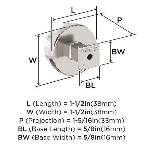 Glacio Zinc & Glass Clear / Polished Nickel Cabinet Knob 4