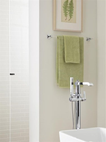 Glacio Zinc & Acrylic Clear / Polished Nickel Towel Bar 10