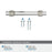 Glacio Zinc & Glass Clear / Satin Nickel Cabinet Pull 12