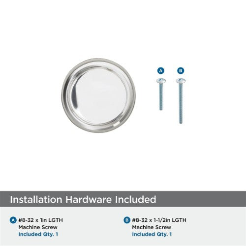 Glacio Zinc & Glass Clear / Satin Nickel Cabinet Knob 7