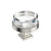 Glacio Zinc & Glass Clear / Satin Nickel Cabinet Knob 1