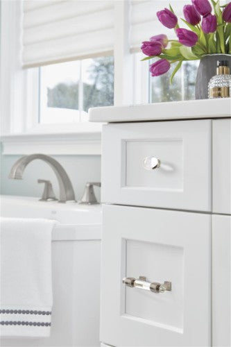 Glacio Zinc & Glass Clear / Satin Nickel Cabinet Pull 19