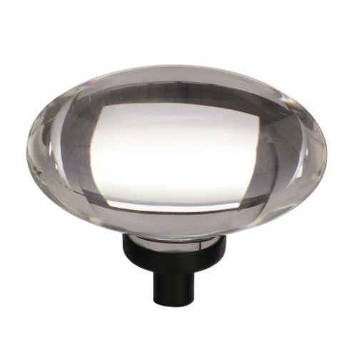 Glacio Aluminum & Glass Clear / Black Bronze Cabinet Knob 3