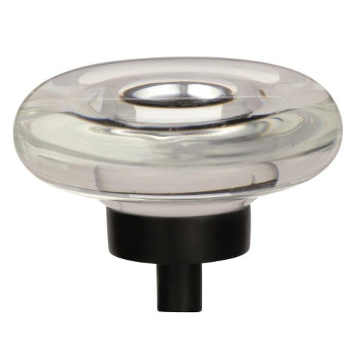 Glacio Aluminum & Glass Clear / Black Bronze Cabinet Knob 1