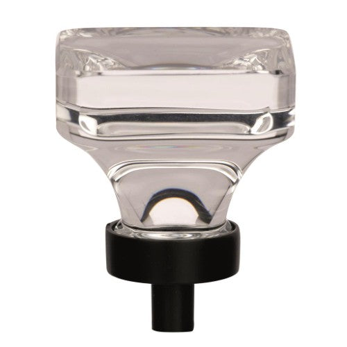 Glacio Aluminum & Glass Clear / Black Bronze Cabinet Knob 2