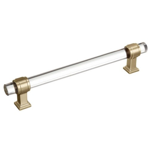 Glacio Zinc & Glass Clear / Golden Champagne Cabinet Pull 5