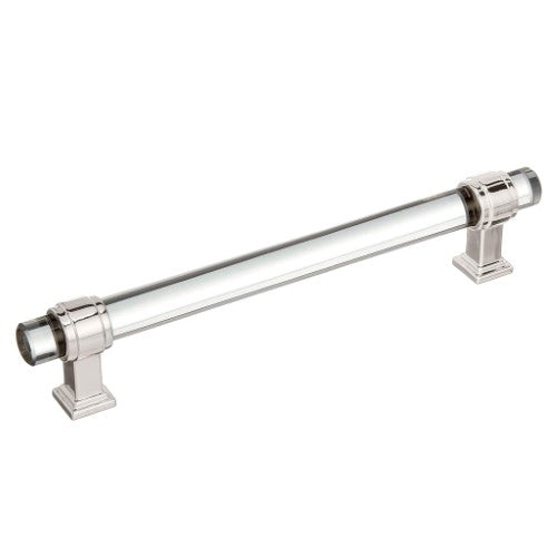 Glacio Zinc & Glass Clear / Polished Nickel Cabinet Pull 5