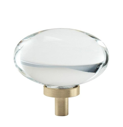 Glacio Aluminum & Glass Clear / Golden Champagne Cabinet Knob 3