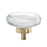 Glacio Aluminum & Glass Clear / Golden Champagne Cabinet Knob 1