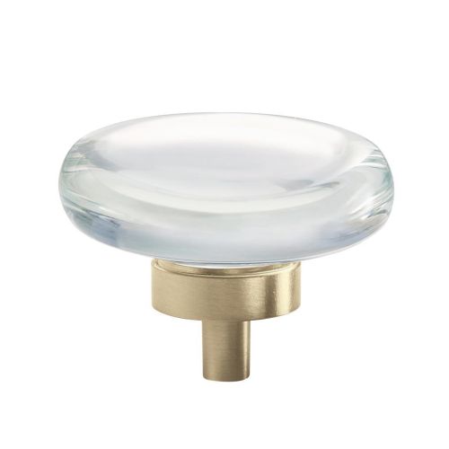 Glacio Aluminum & Glass Clear / Golden Champagne Cabinet Knob 1