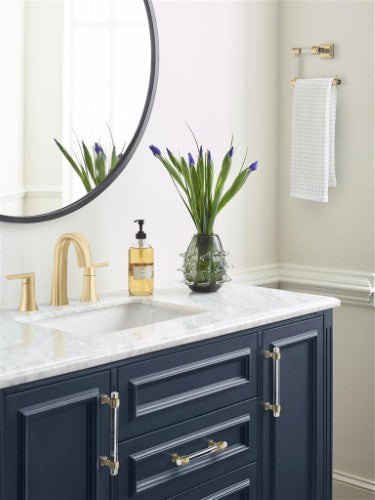 Glacio Zinc & Glass Clear / Golden Champagne Cabinet Pull 16