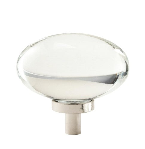 Glacio Aluminum & Glass Clear / Polished Nickel Cabinet Knob 3