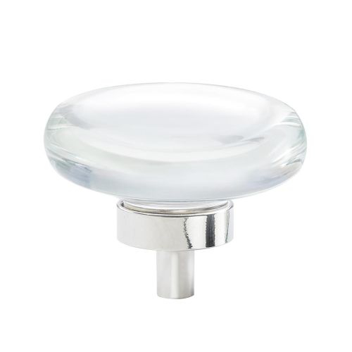Glacio Aluminum & Glass Clear / Polished Nickel Cabinet Knob 1