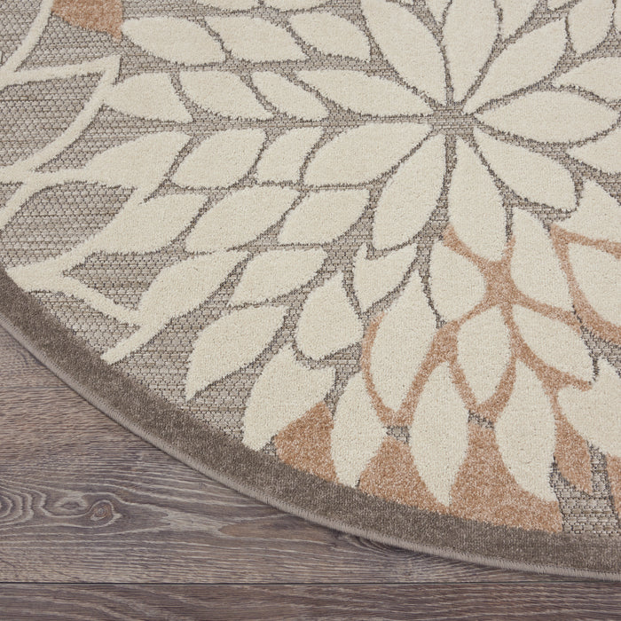 Aloha ALH05 Natural Polypropylene Tropical Area Rug - 4 Ft x Round