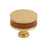 Fairlane Zinc & Leather Cognac Leather / Champagne Bronze Cabinet Knob 1