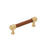 Fairlane Zinc & Leather Cognac Leather / Champagne Bronze Cabinet Pull 3