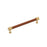 Fairlane Zinc & Leather Cognac Leather / Champagne Bronze Cabinet Pull 6