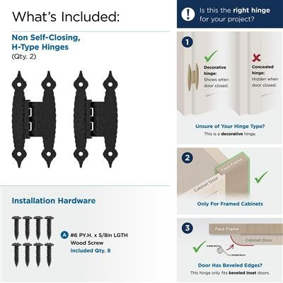 Decorative Hinges Steel Colonial Black Cabinet Hinge 4