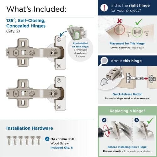 Euro Concealed Hinges Steel Nickel Cabinet Hinge 4