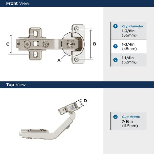 Euro Concealed Hinges Steel Nickel Cabinet Hinge 3