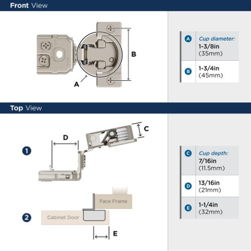 Compact Concealed Hinges Steel Nickel Cabinet Hinge 2