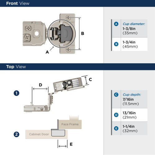 Compact Concealed Hinges Steel Nickel Cabinet Hinge 2