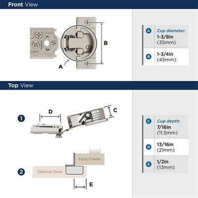 Compact Concealed Hinges Steel Nickel Cabinet Hinge 2