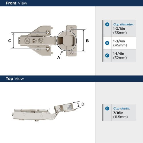 Euro Concealed Hinges Steel Nickel Cabinet Hinge 2