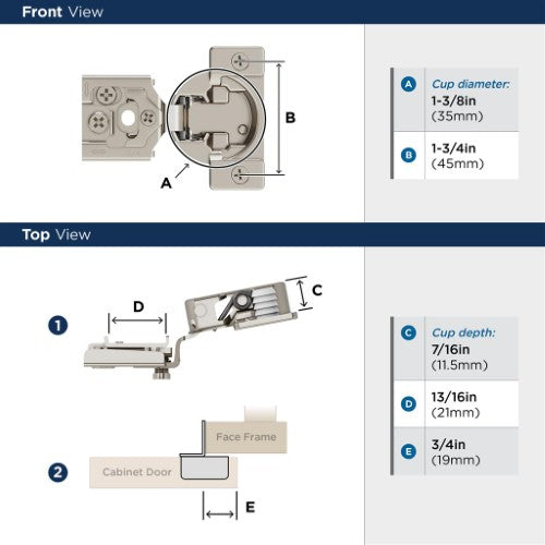 Compact Concealed Hinges Steel Nickel Cabinet Hinge 2