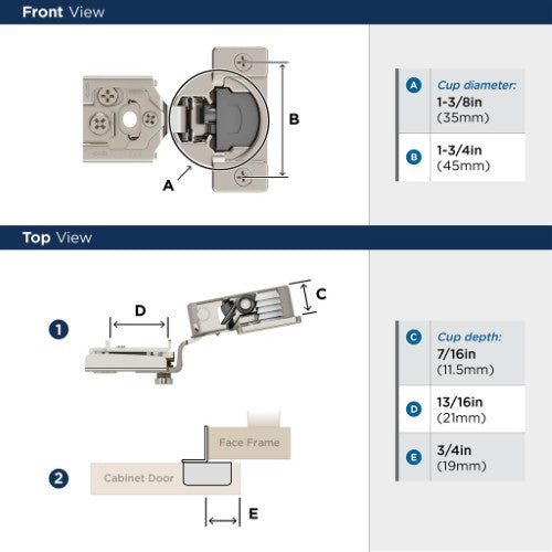 Compact Concealed Hinges Steel Nickel Cabinet Hinge 2