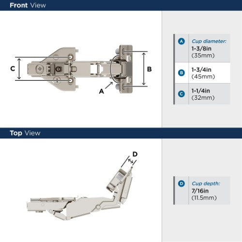 Euro Concealed Hinges Steel Nickel Cabinet Hinge 3