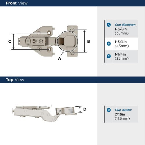 Euro Concealed Hinges Steel Nickel Cabinet Hinge 3