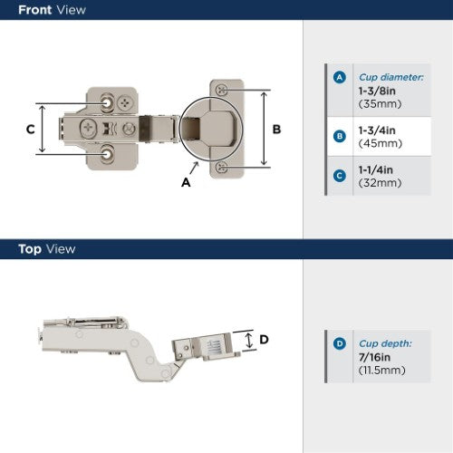 Euro Concealed Hinges Steel Nickel Cabinet Hinge 3