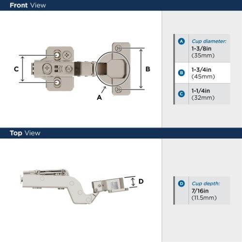 Euro Concealed Hinges Steel Nickel Cabinet Hinge 3