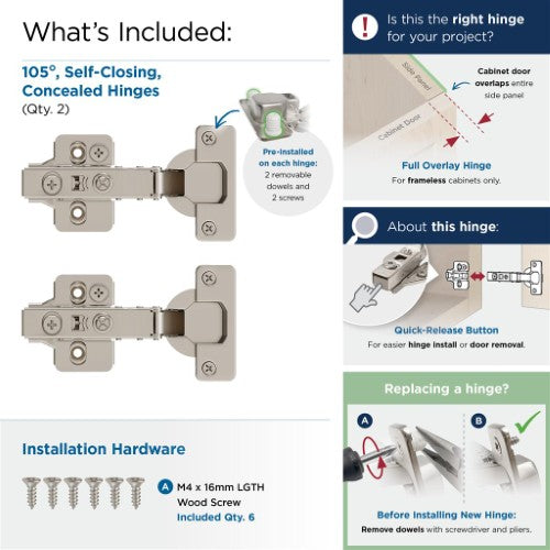 Euro Concealed Hinges Steel Nickel Cabinet Hinge 4