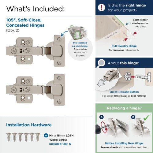 Euro Concealed Hinges Steel Nickel Cabinet Hinge 4