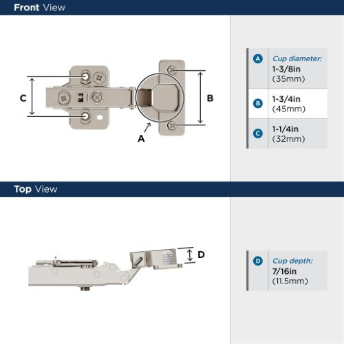 Euro Concealed Hinges Steel Nickel Cabinet Hinge 3