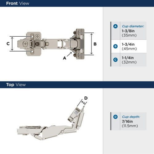 Euro Concealed Hinges Steel Nickel Cabinet Hinge 3