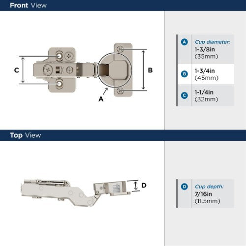 Euro Concealed Hinges Steel Nickel Cabinet Hinge 3