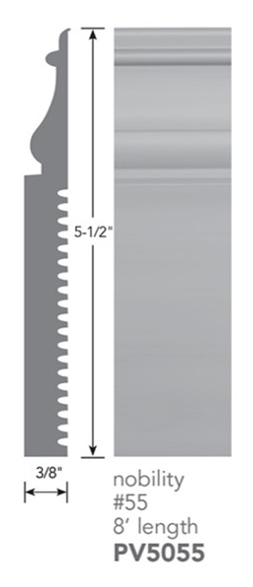 Contours Rubber #55 Nobility Pewter Profiled Wall Base Satin 2