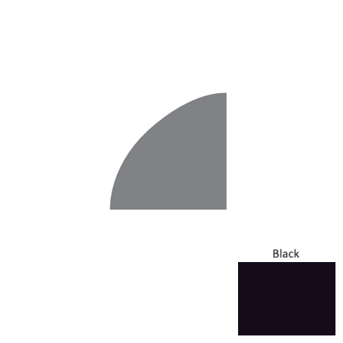 Contours Rubber Black Quarter Round Coil Satin 1