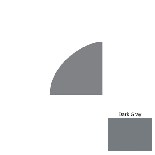 Contours Rubber Dark Gray Quarter Round Coil Satin 1