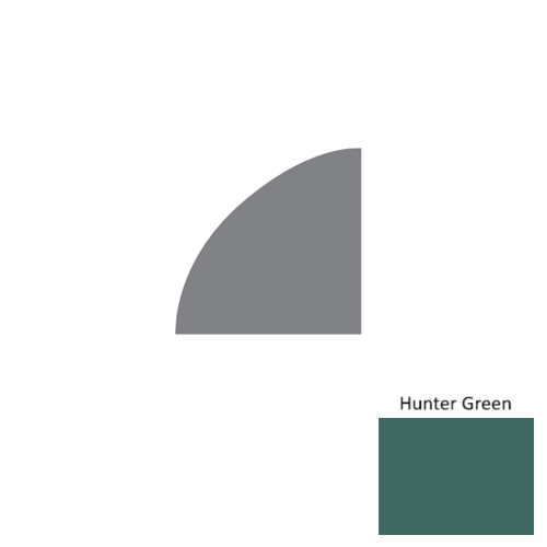 Contours Rubber Hunter Green Quarter Round Satin 1