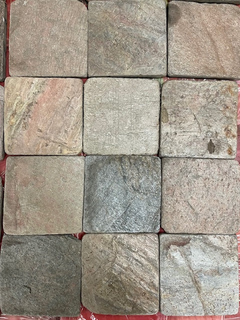 Copper Tumbled Slate Tile - 4" x 4"