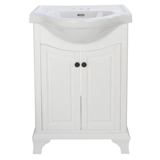 Corsicana Wood White Bathroom Vanity White 2